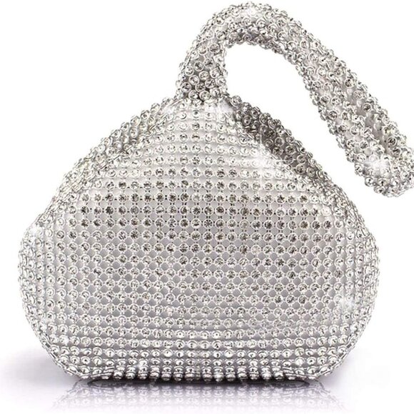 Accessories - Women's Rhinestone Clutch Bag Silver Evening Prom Cocktail Party Wedding